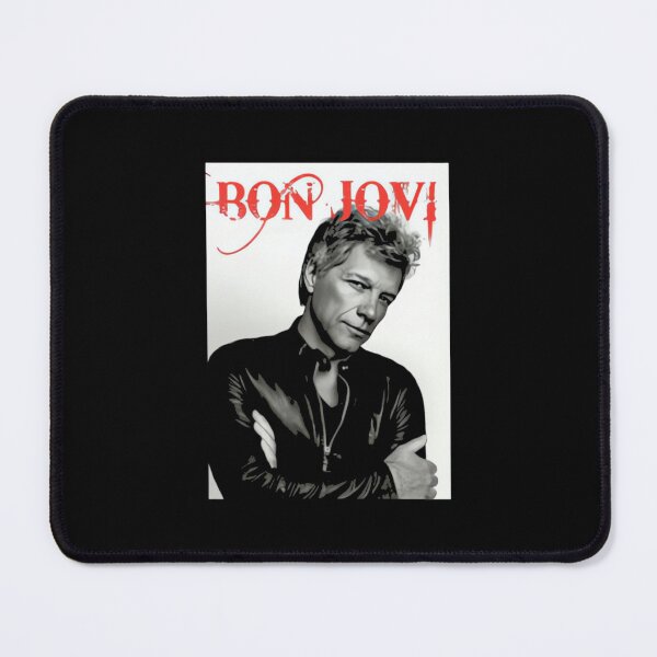 Item preview, on Bon Jovi Grayscale Portrait Red designed and sold by motittacorp.