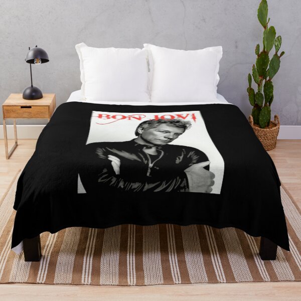 Item preview, on Bon Jovi Grayscale Portrait Red designed and sold by motittacorp.