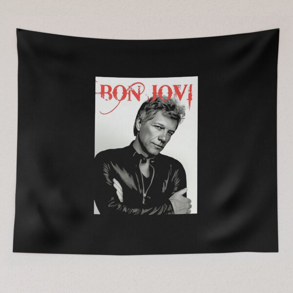 Item preview, on Bon Jovi Grayscale Portrait Red  designed and sold by motittacorp.