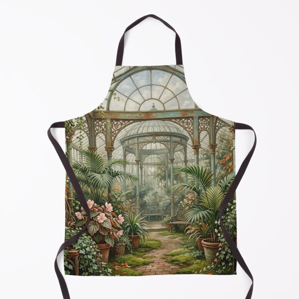 Item preview, Ornate Victorian Conservatory Lush Greenhouse Art designed and sold by Denim Art Studio.