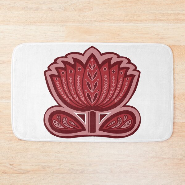 Item preview, Lotus mandala art - deep Red / maroon Lotus Mandala - folk art lotus flower designed and sold by DColourMuse.
