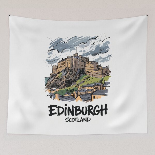 Item preview, Edinburgh Castle Scotland Travel Poster Art designed and sold by Merch by Das Design Studio.