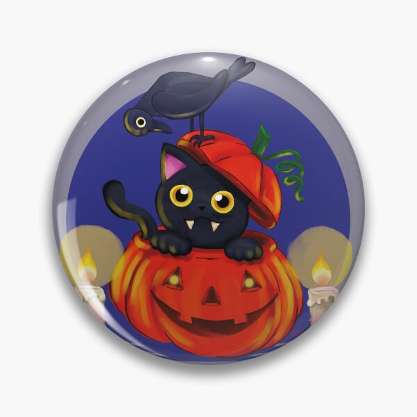 Item preview, Vampire pumpkin cat with crow designed and sold by Konopikyu.