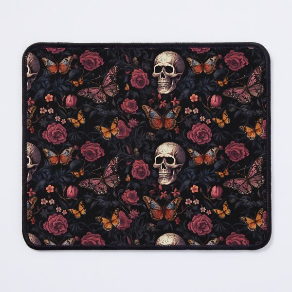 Item preview, Skull with pink butterflies designed and sold by Raven-Blackwell.