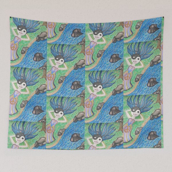 Item preview, Yin Yang Forest Sanctuary - Mixed Media Art designed and sold by PEACELOVERSART.