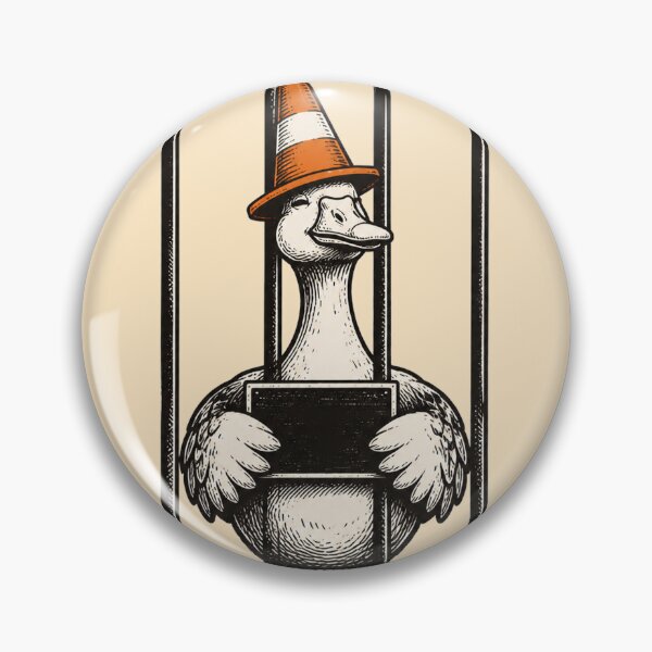 Item preview, Silliness Is Not A Crime – Funny Goose Traffic Cone Mugshot designed and sold by SVox.
