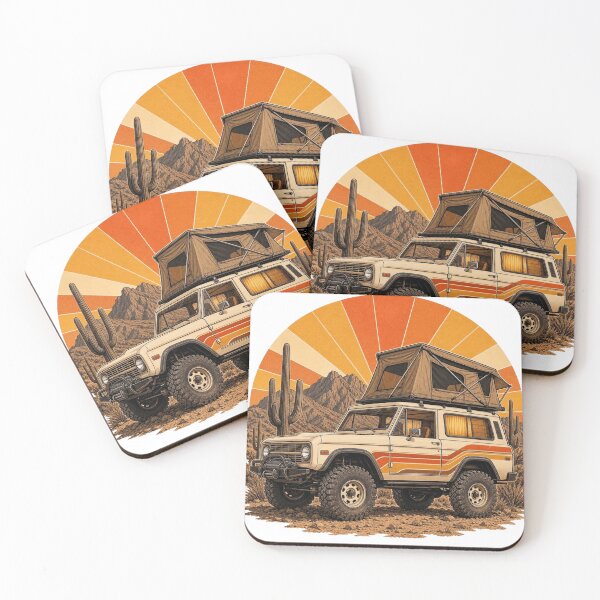 Item preview, Retro Desert Overland 4x4 Rooftop Tent Sunset designed and sold by Retro Surf & Roam.