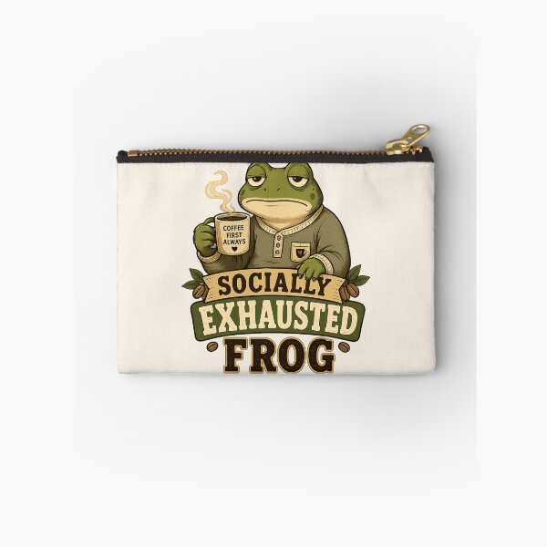 Item preview, Socially Exhausted Coffee Lover Frog - Coffee First Always designed and sold by legendaryskins.