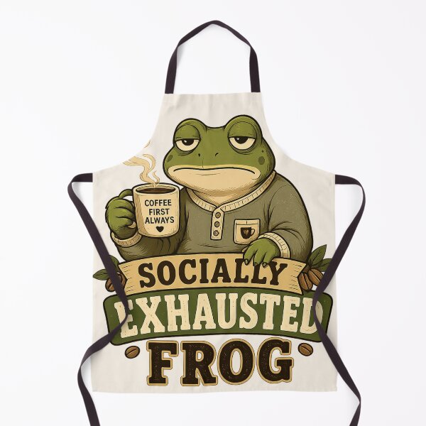 Item preview, Socially Exhausted Coffee Lover Frog - Coffee First Always designed and sold by legendaryskins.