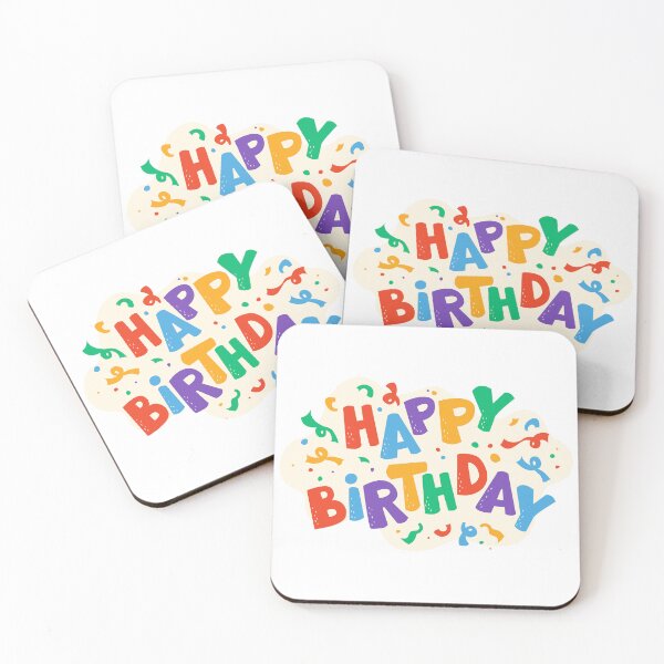 Item preview, Colorful Happy Birthday Typography with Confetti designed and sold by CHERRY--SHOP.