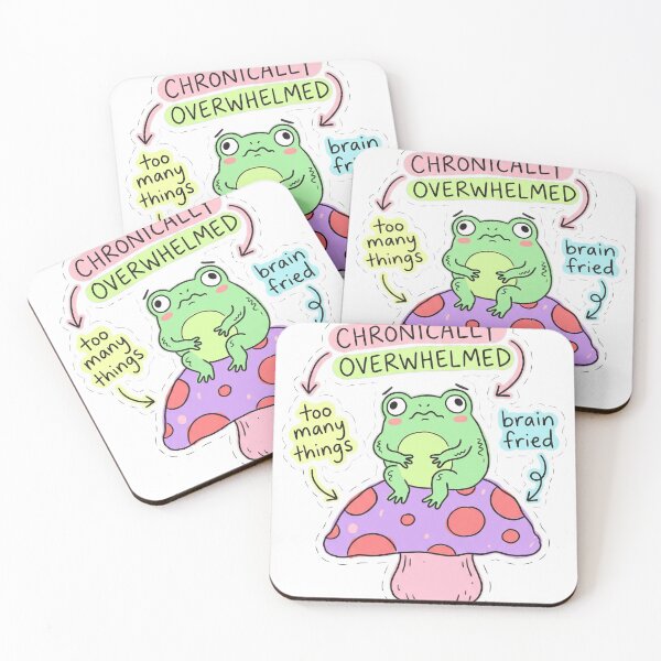 Item preview, Chronically Overwhelmed Funny Naive Doodle Frog designed and sold by PANCOSS.