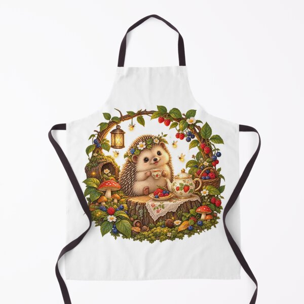Item preview, Cute Hedgehog Tea Party in an Enchanted Berry Forest designed and sold by Claudia Ilie Art.