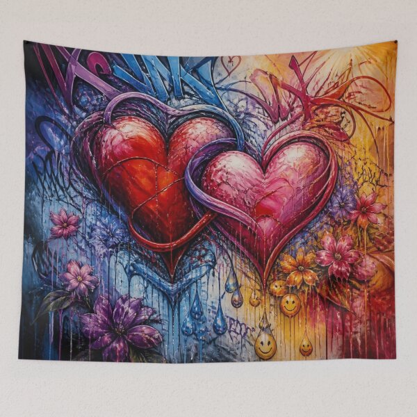 Item preview, Entwined Hearts Graffiti Bloom designed and sold by Lespribos .
