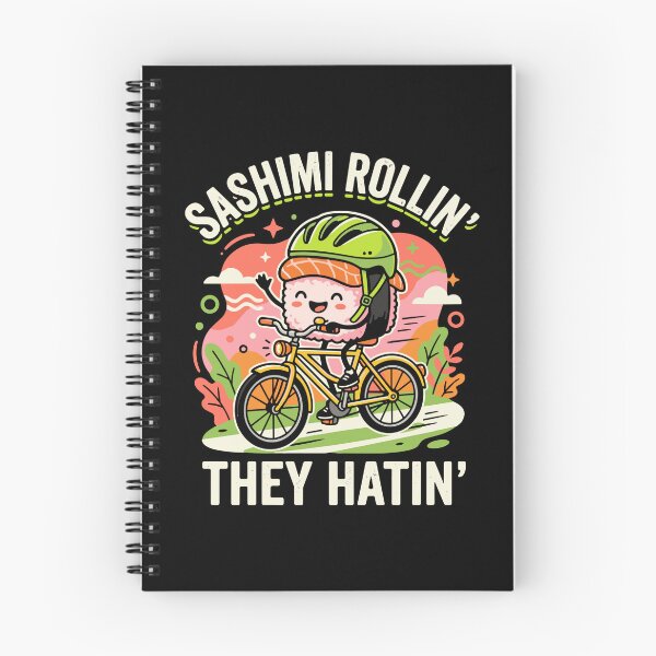 Item preview, Sashimi Rollin' They Hatin' Funny Sushi Cyclist Food Pun designed and sold by PopStars1993.