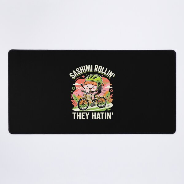 Item preview, Sashimi Rollin' They Hatin' Funny Sushi Cyclist Food Pun designed and sold by PopStars1993.