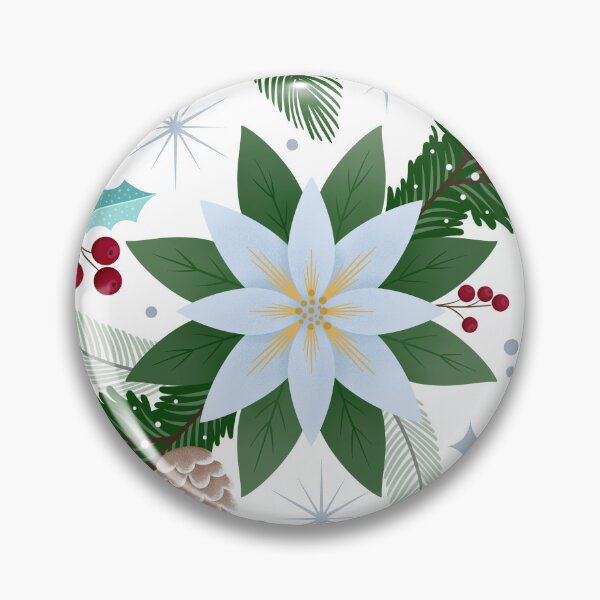 Item preview, Cozy Winter White Poinsettia Pine Seamless Pattern Graphic designed and sold by DiNata.