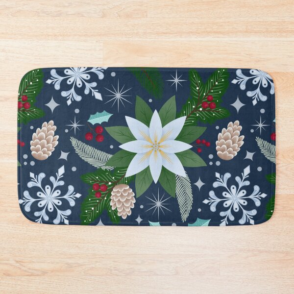 Item preview, Cozy Winter White Poinsettia Pine Seamless Pattern Graphic designed and sold by DiNata.
