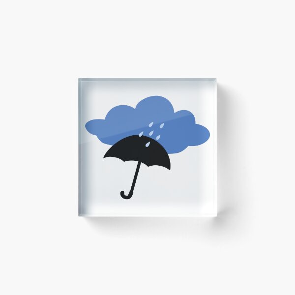 Item preview, Rainy Day Blue Cloud and Black Umbrella Silhouette designed and sold by ZorianArt.