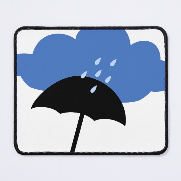 Item preview, Rainy Day Blue Cloud and Black Umbrella Silhouette designed and sold by ZorianArt.