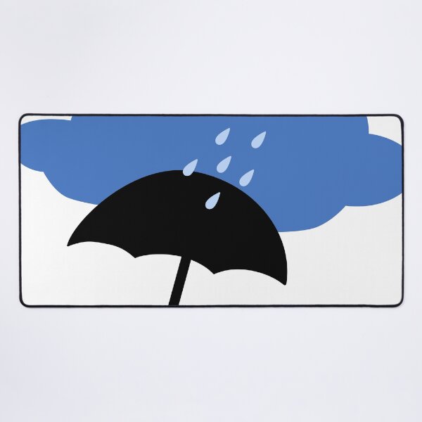Item preview, Rainy Day Blue Cloud and Black Umbrella Silhouette designed and sold by ZorianArt.