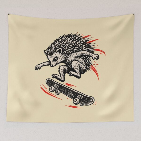Item preview, Skating Hedgehog Kickflip – 90s Retro Skate Punk Art designed and sold by SVox.