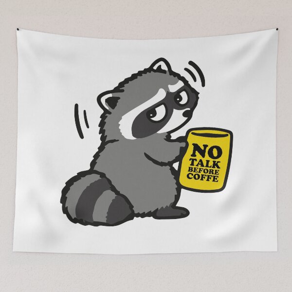 Item preview, No Talk Before Coffee Raccoon designed and sold by benyrhmt.