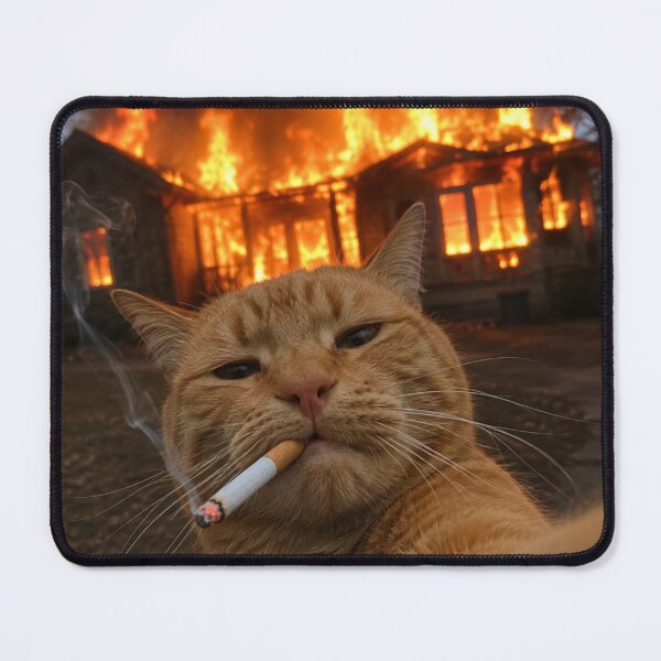 Item preview, Evil Smoking Cat Meme Orange Cat Selfie designed and sold by amos20111.