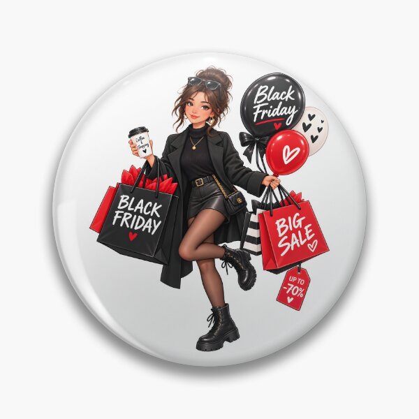 Item preview,  Black Friday Shopping Girl with Bags and Purchases designed and sold by DoveArtDesigns.