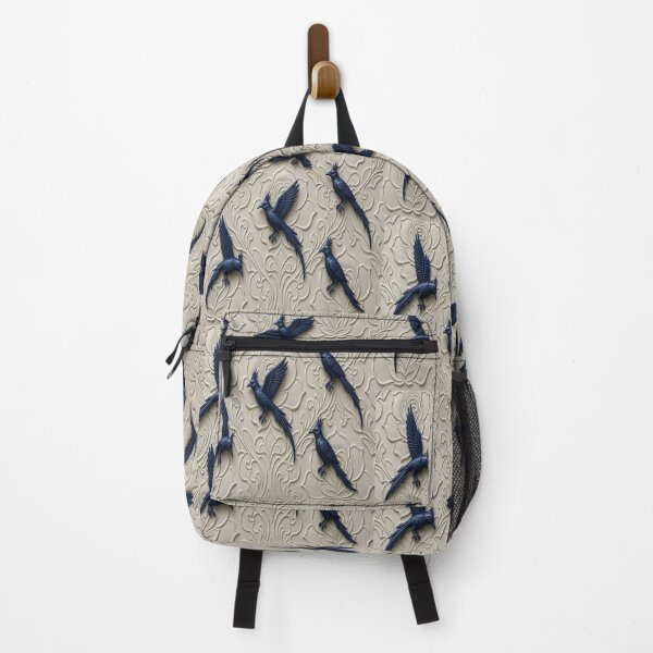 Item preview, 3D Carved Stone Floral with Deep Blue Ravens Seamless Design designed and sold by Breezes-of-Ida.