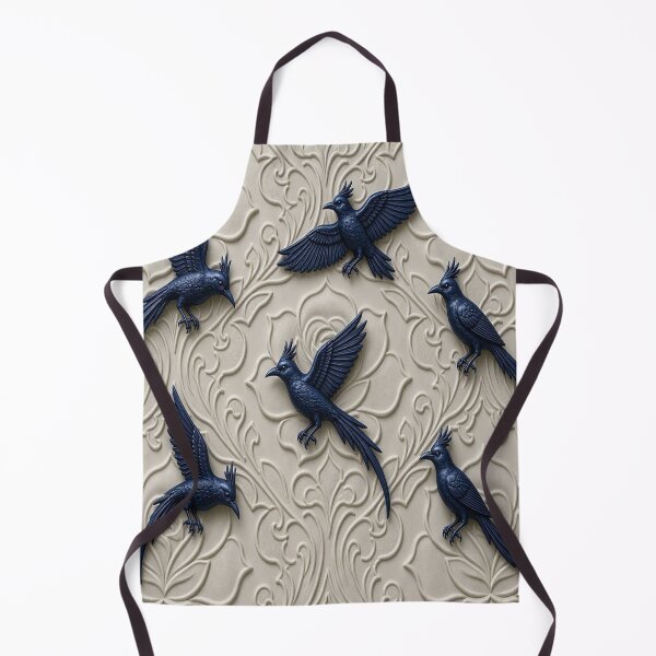Item preview, 3D Carved Stone Floral with Deep Blue Ravens Seamless Design designed and sold by Breezes-of-Ida.