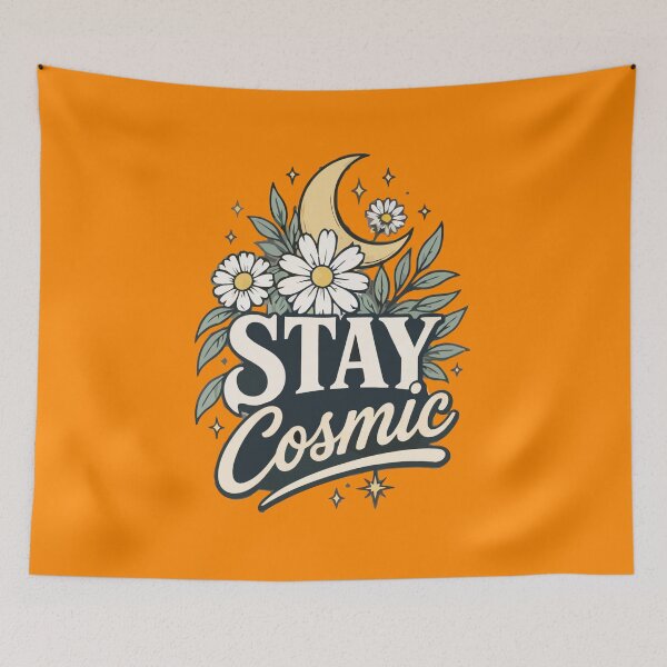 Item preview, Stay Cosmic Floral Moon Mystical Graphic designed and sold by PIXTRX.