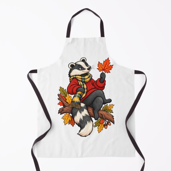 Item preview, Cozy Autumn Badger – Fall Leaves designed and sold by Sed94.