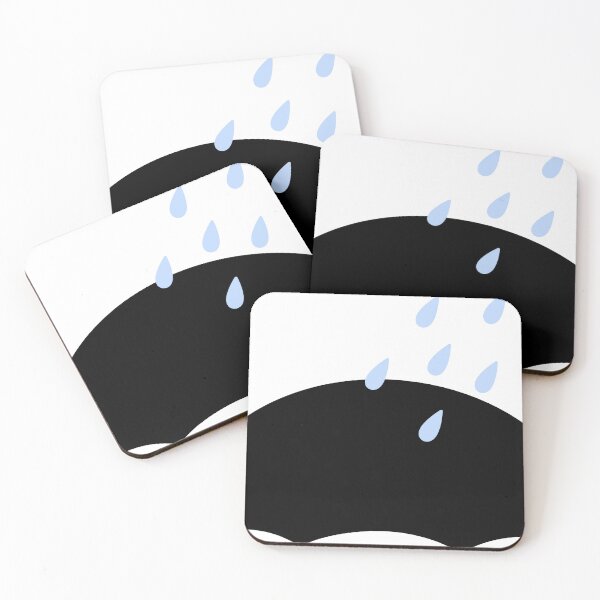 Item preview, Minimalist Black Umbrella and Raindrops Silhouette designed and sold by ZorianArt.
