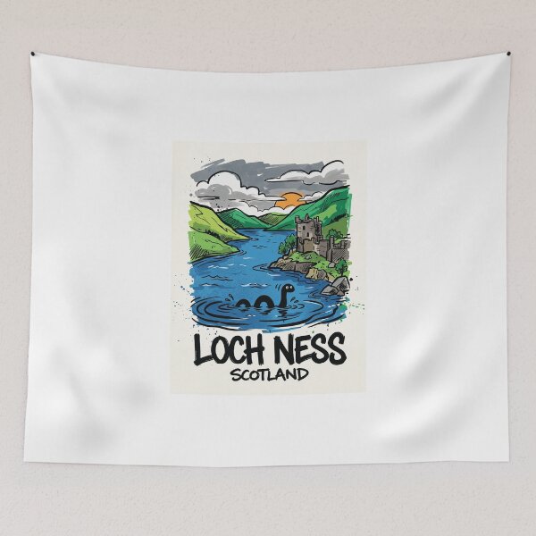 Item preview, Loch Ness Monster Scotland Highlands Art designed and sold by Merch by Das Design Studio.