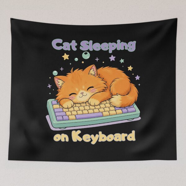Item preview, Cute Cat Sleeping on Keyboard – Funny Cat Lover Design designed and sold by VisualPantry.