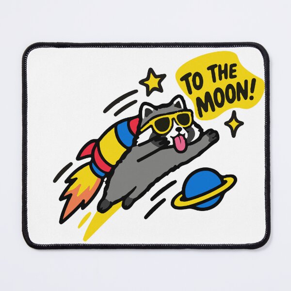 Item preview, To The Moon Raccoon designed and sold by benyrhmt.