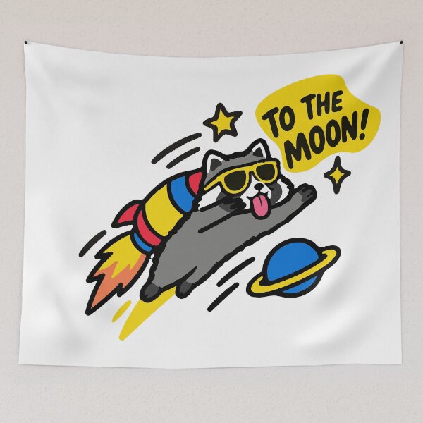 Item preview, To The Moon Raccoon designed and sold by benyrhmt.