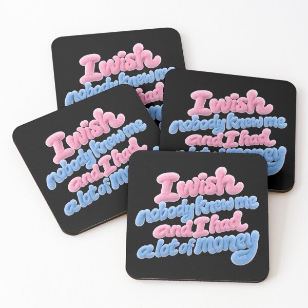 Item preview, I Wish Nobody Knew Me and I Had a Lot of Money – Fluffy Y2K Typography designed and sold by ManggaeJM.