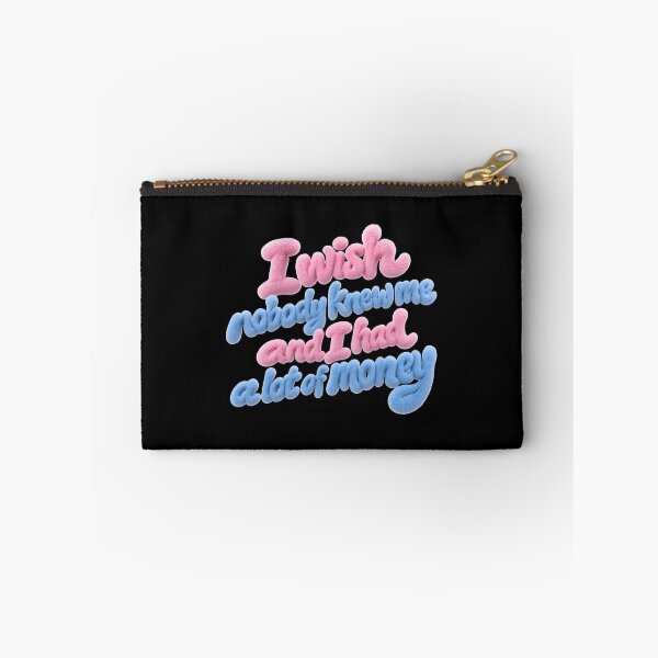 Item preview, I Wish Nobody Knew Me and I Had a Lot of Money – Fluffy Y2K Typography designed and sold by ManggaeJM.