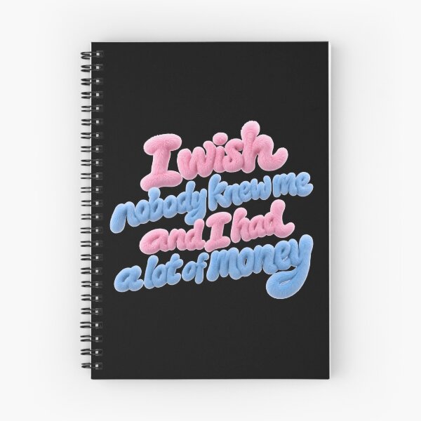 Item preview, I Wish Nobody Knew Me and I Had a Lot of Money – Fluffy Y2K Typography designed and sold by ManggaeJM.
