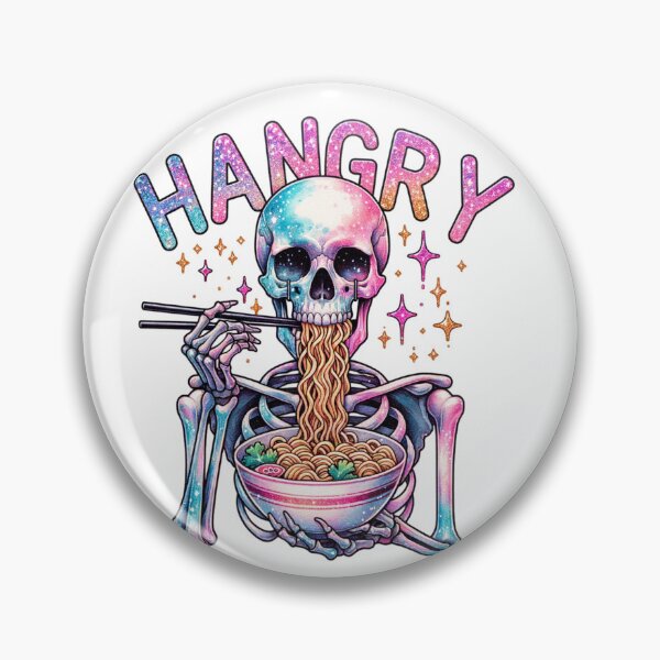 Item preview, Hangry Skull Eating Ramen Noodle Lover designed and sold by Polaris Bear.