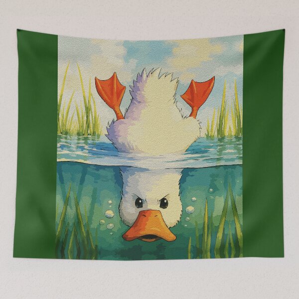 Item preview, Calm Above Determined Below – Funny Duck painting designed and sold by RamyGallery.
