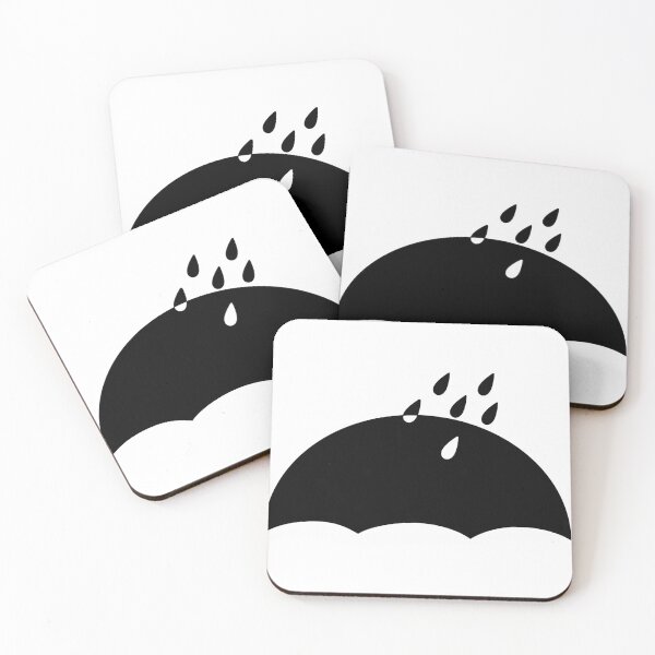 Item preview, Minimalist Black Umbrella and Raindrops Silhouette designed and sold by ZorianArt.