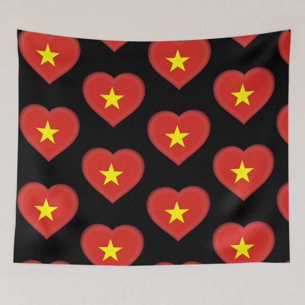 Item preview, Vietnamese Flag Heart 3D Vietnamese Love Gift Design designed and sold by yazdogs.