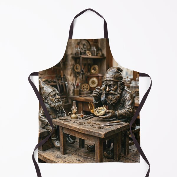 Item preview, Wroclaw Bronze Gnome Statue Watchmaker at Bench – Watch Lover Gift designed and sold by Purrfecta.