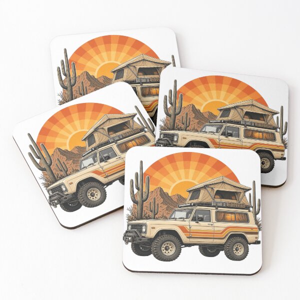 Item preview, Retro Desert Overland 4x4 Rooftop Tent Sunset designed and sold by Retro Surf & Roam.