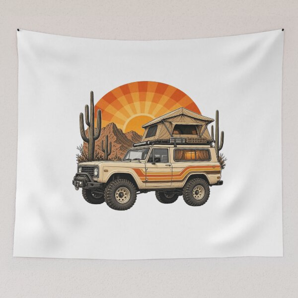 Item preview, Retro Desert Overland 4x4 Rooftop Tent Sunset designed and sold by Retro Surf & Roam.