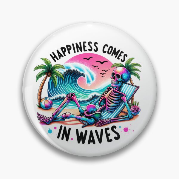 Item preview, Happiness Comes In Waves Beach Ocean Summer Vacation Surfer Quote designed and sold by Polaris Bear.