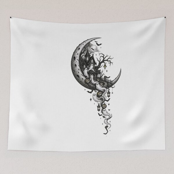 Item preview, ✨ MOONSTRUCK & MACABRE ✨  • Whimsy After Dark - THE HAUNTED MOON designed and sold by WheelieGdArt.