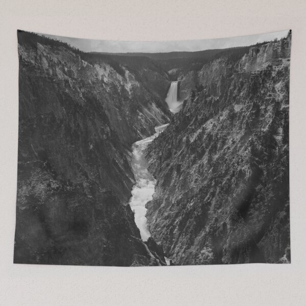 Item preview, Grand Canyon of the Yellowstone and Falls classic black and white photographic art print by F. Jay Haynes designed and sold by Astrid Arkhangelsky.